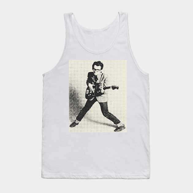 Elvis Vintage Halftone Tank Top by Baharnis